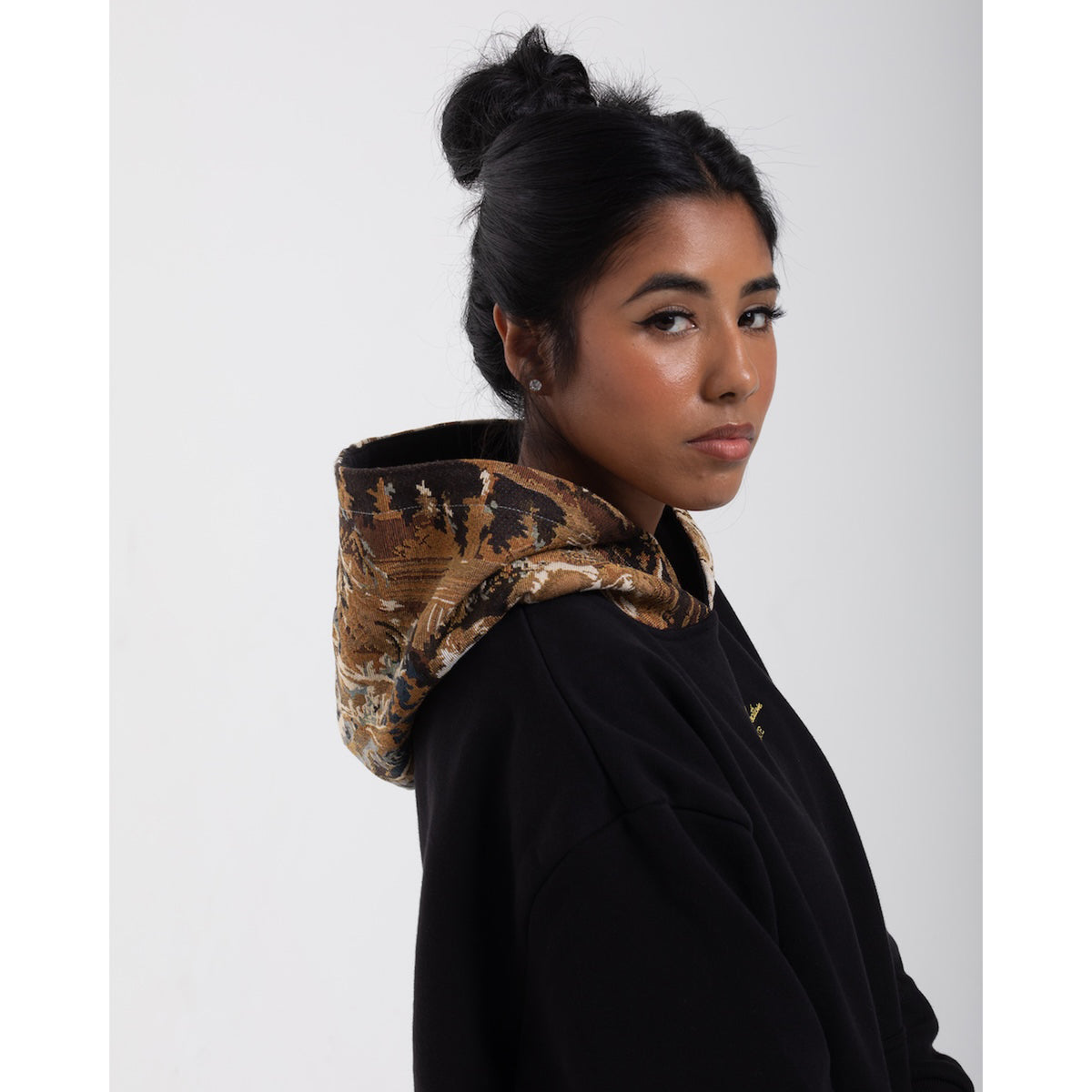 Psyche at the Basketmakers Jacquard Tapestry Hoodie - Black