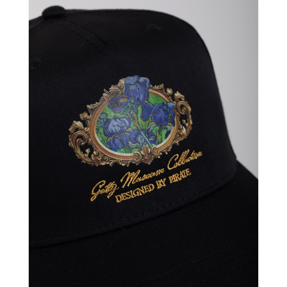 Van Gogh Irises 5 Panel Hat - Black