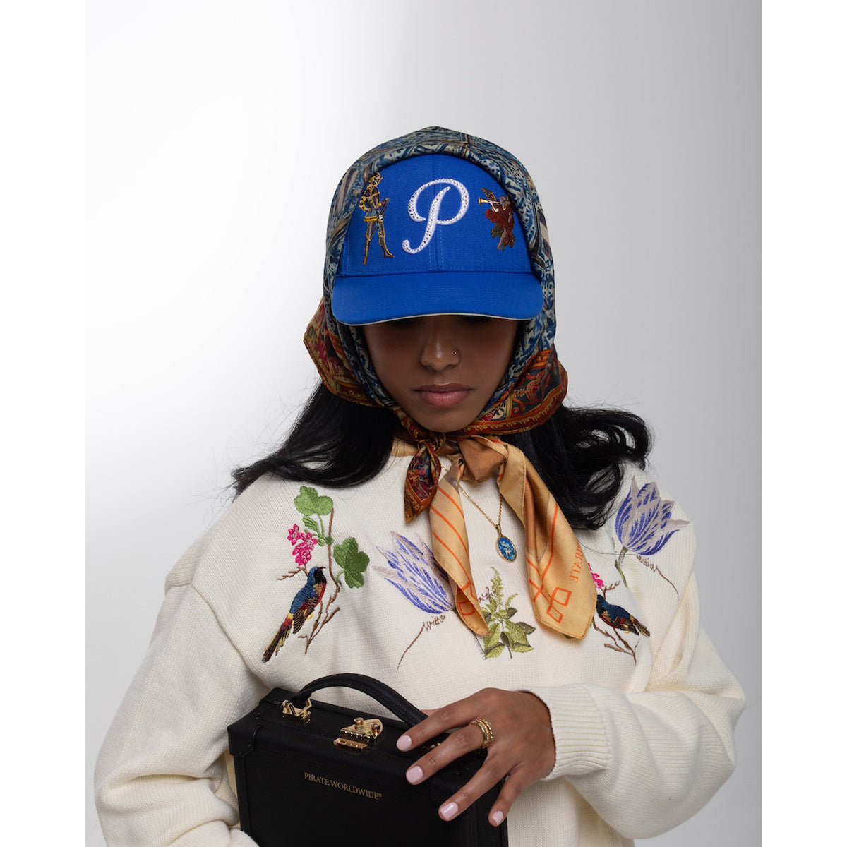 All Over Embroidery Snapback - Royal