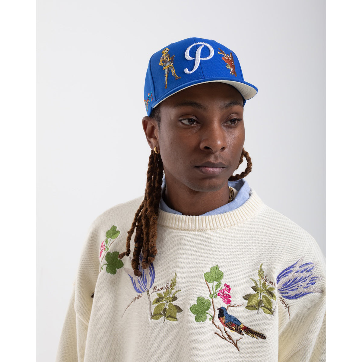 Witte Marvelje Knitted Embroidery Crewneck - Cream