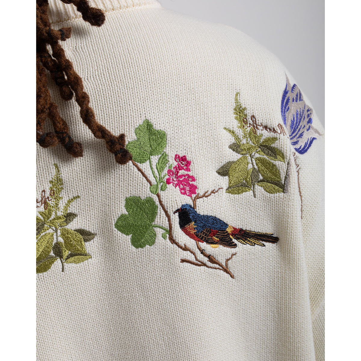 Witte Marvelje Knitted Embroidery Crewneck - Cream