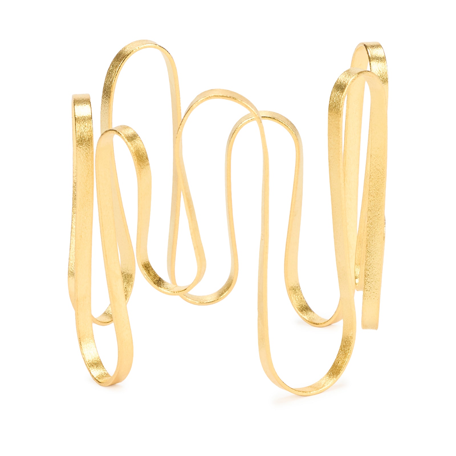 Gold bracelet on a white background