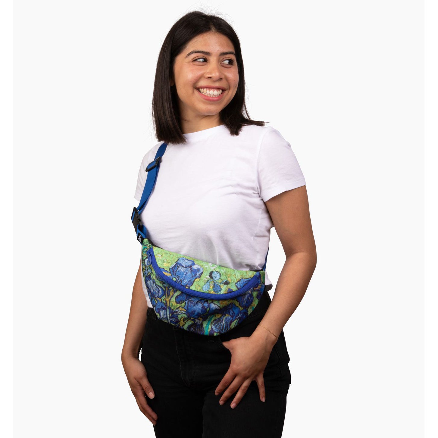 Irises pattern on a fanny pack