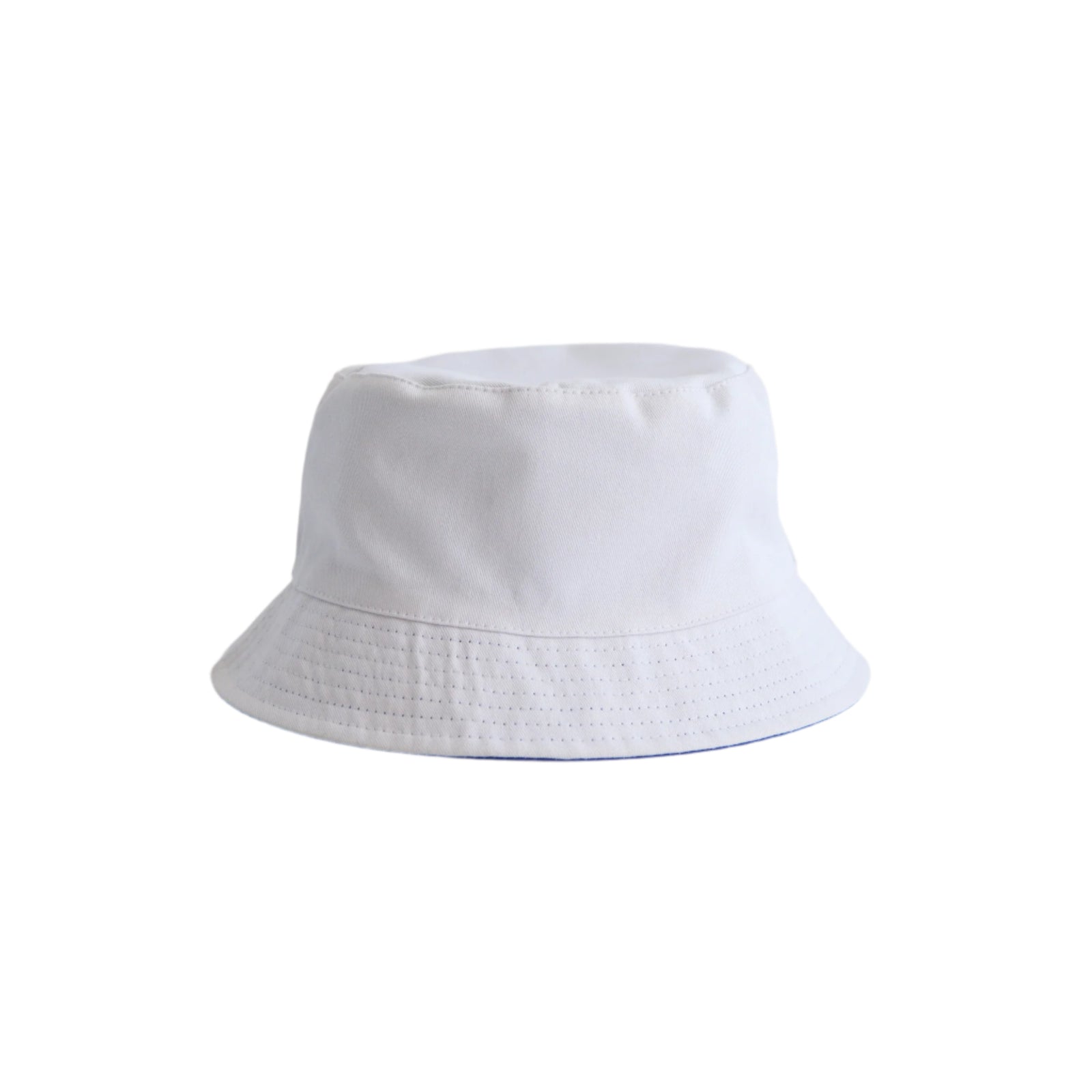 Blue bucket hat with 'Getty' branding on a white background