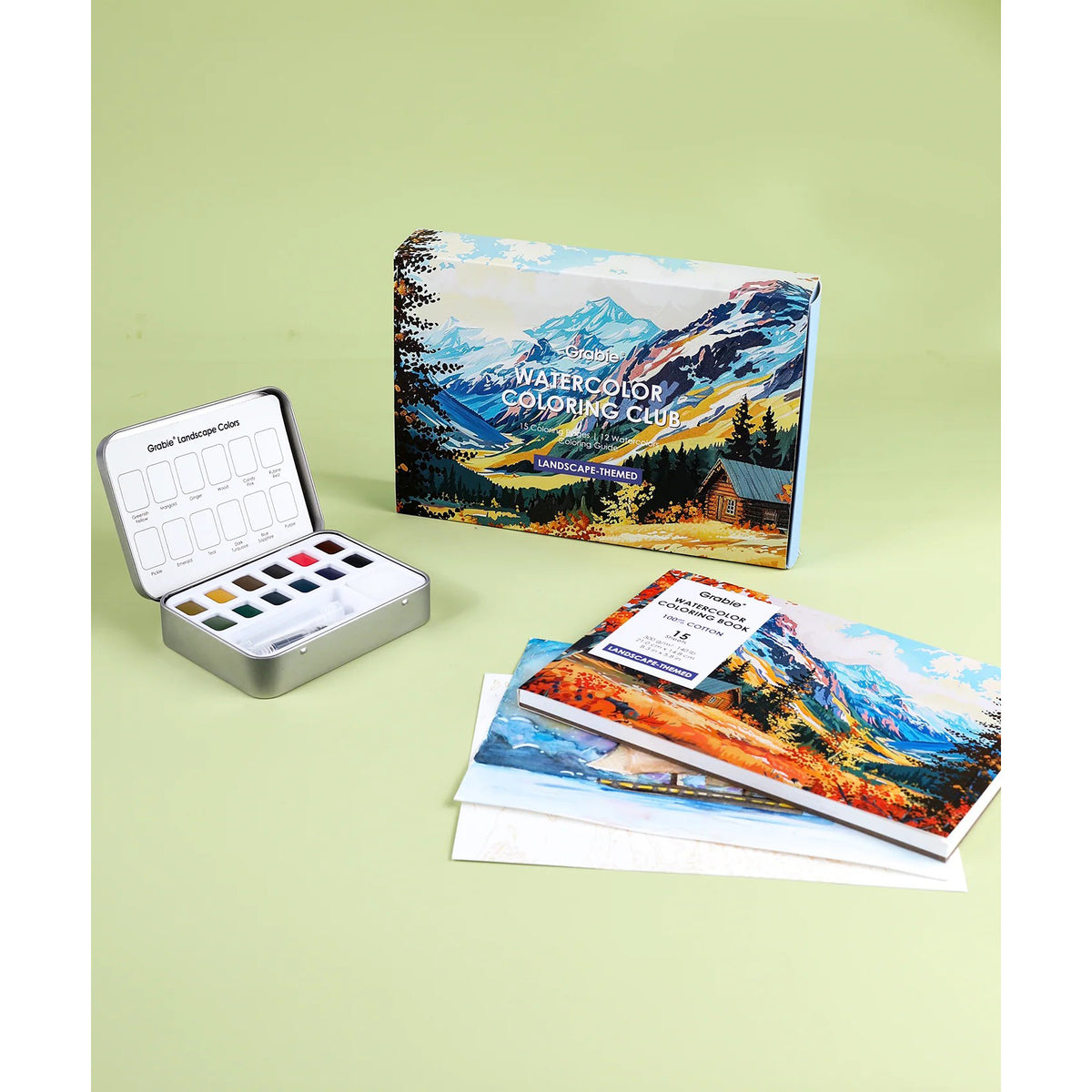 Watercolor Coloring Kit - Landscape