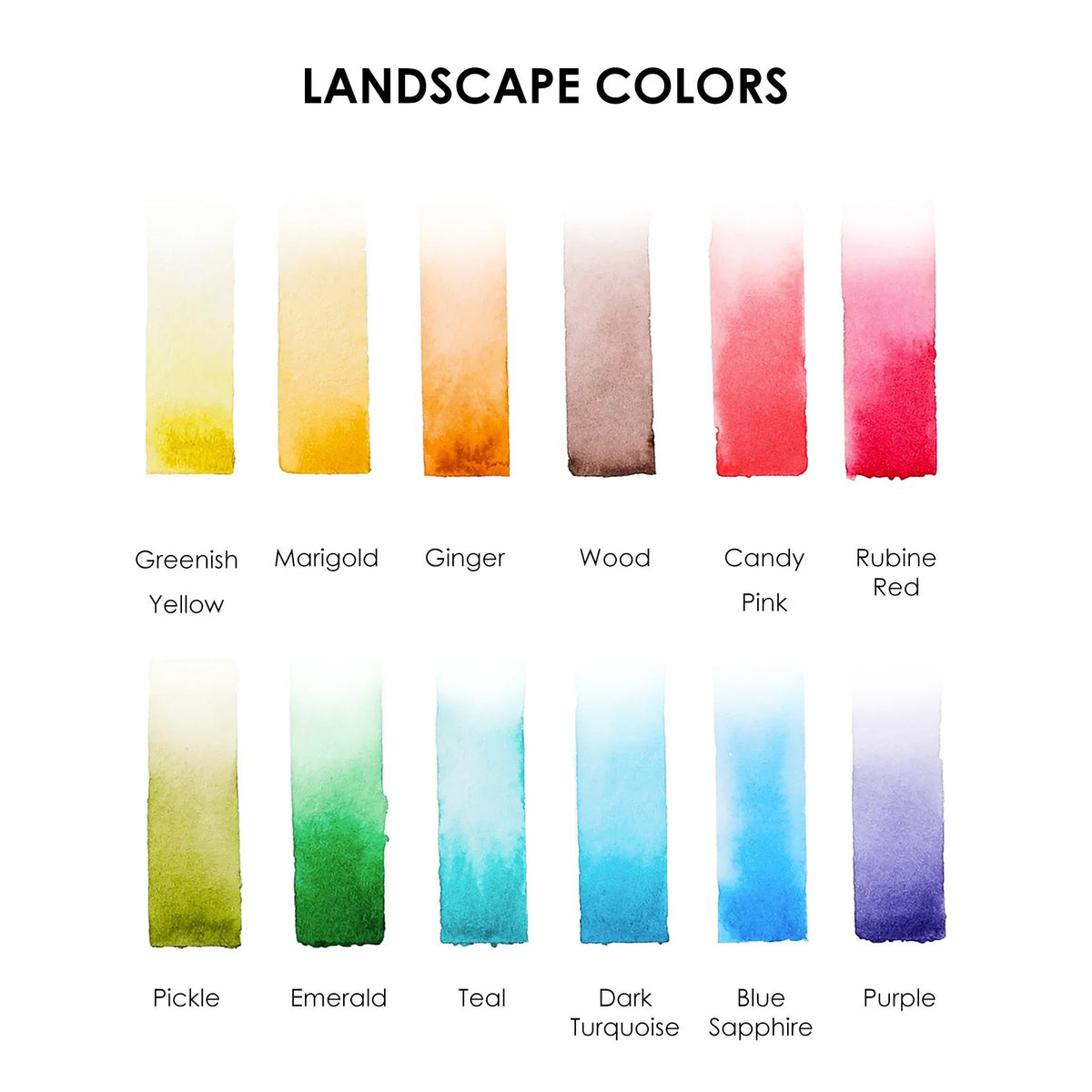 Watercolor Coloring Kit - Landscape