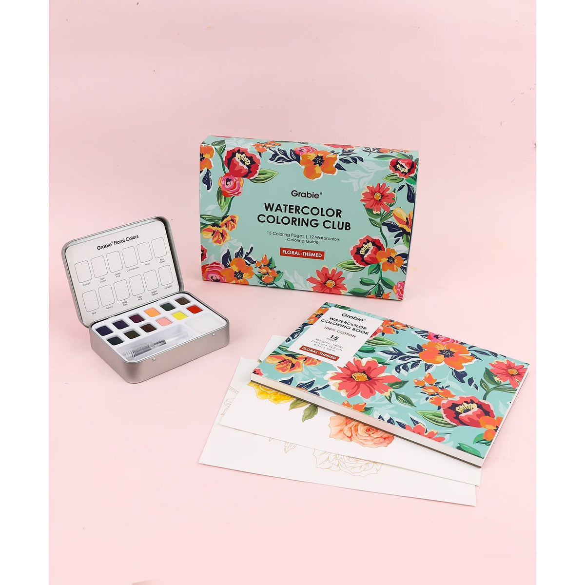 Watercolor Coloring Box - Floral