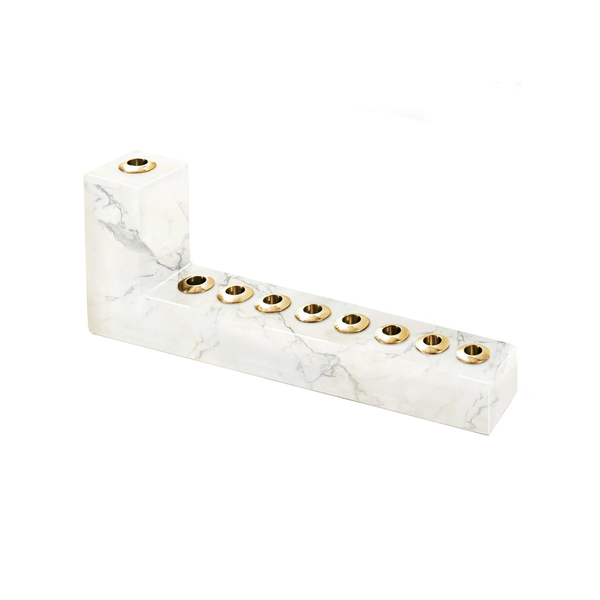 Menorah - Marble and Gold