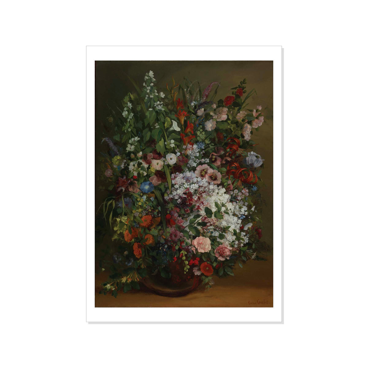Courbet - Bouquet of Flowers in a Vase - Postcard