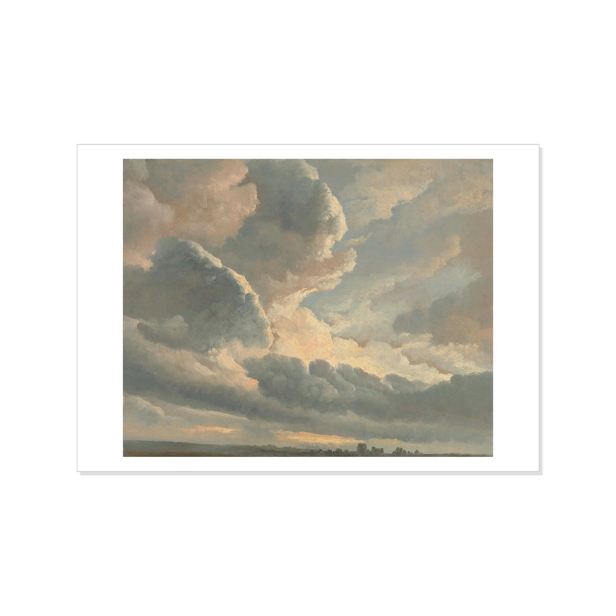 Denis - Study of Clouds with a Sunset Near Rome - Postcard