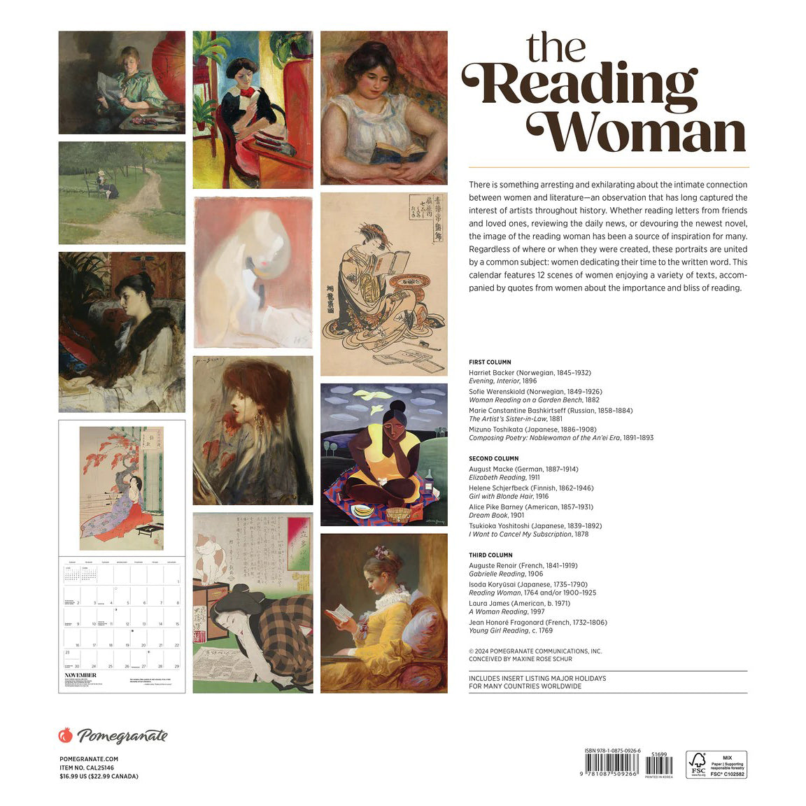 Wall Calendar 2025 - The Reading Woman