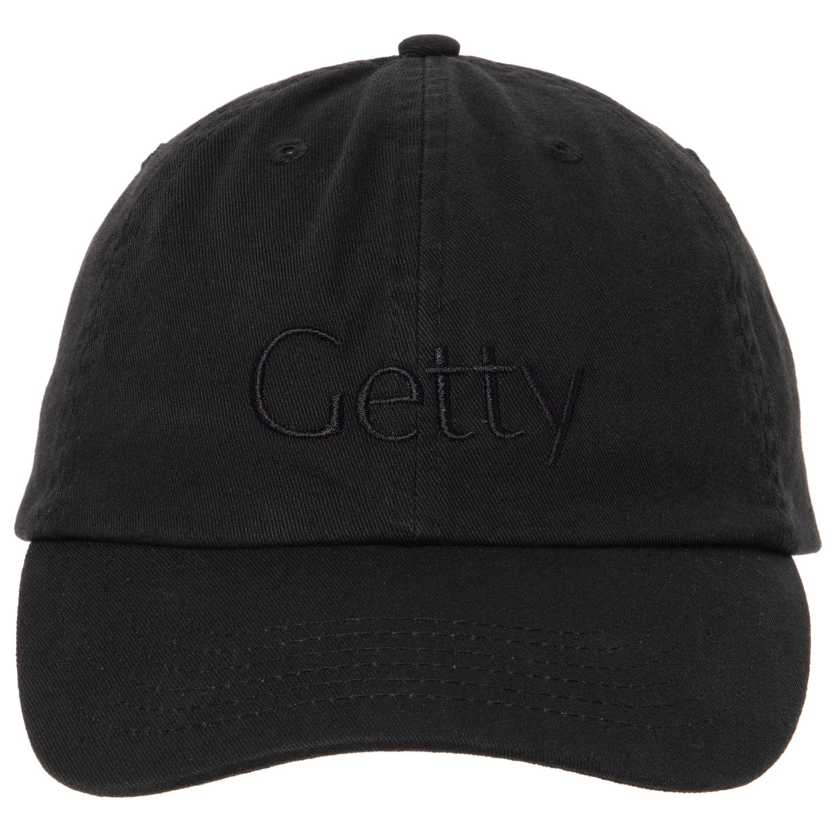 Getty Embroidered Logo Cap - Black with Black Logo