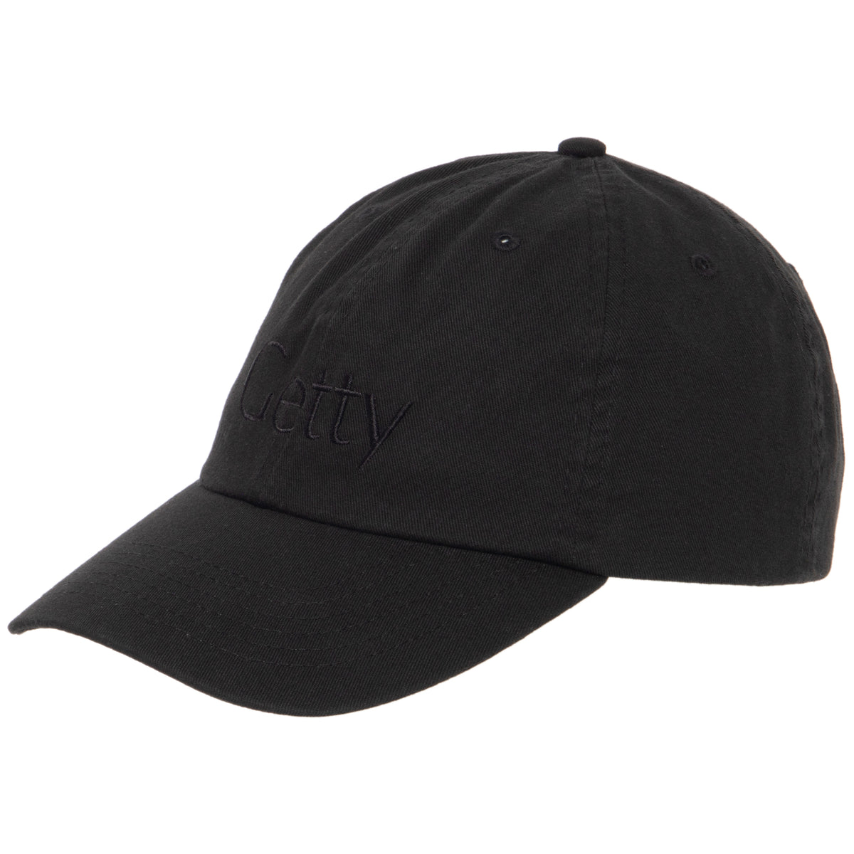 Getty Embroidered Logo Cap - Black with Black Logo