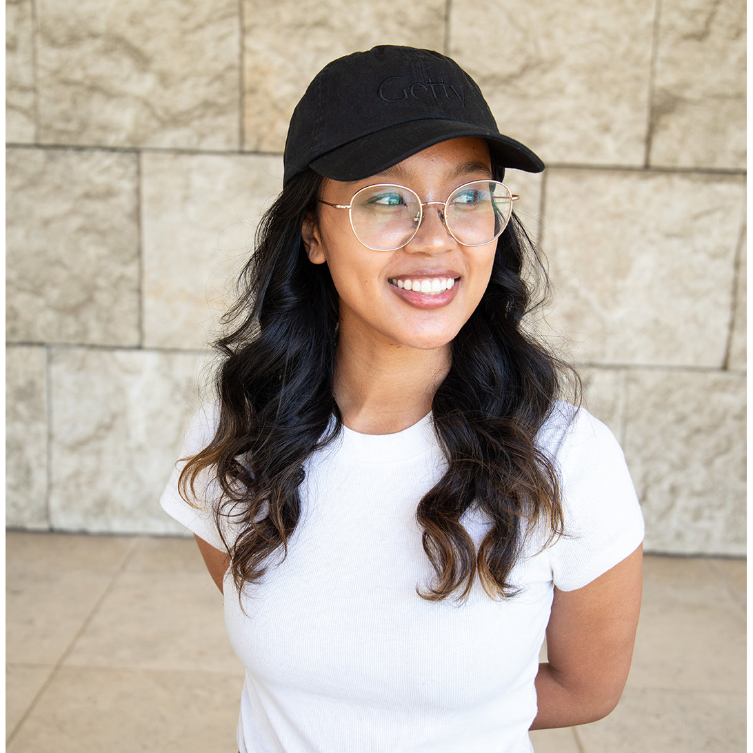 Getty Embroidered Logo Cap - Black with Black Logo