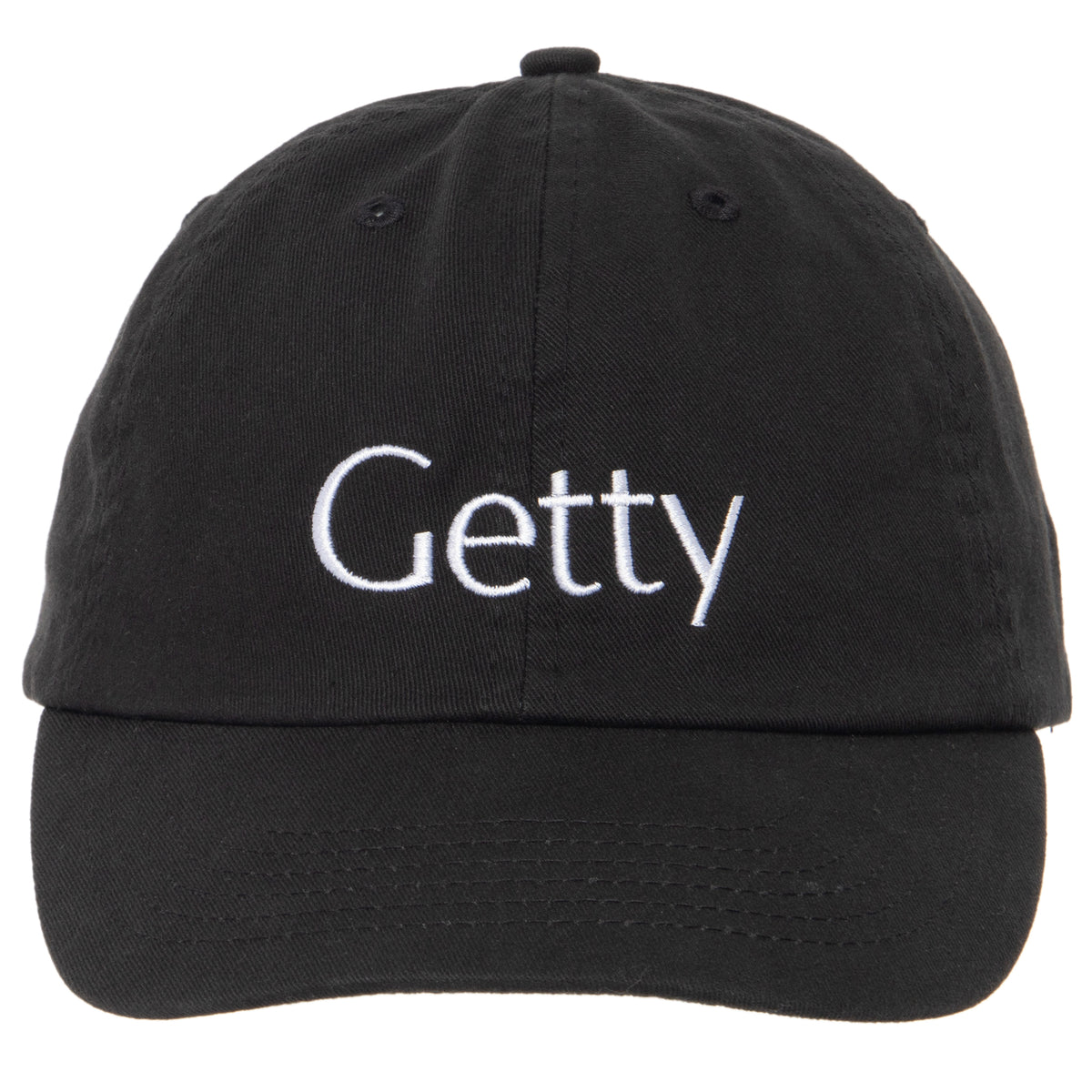 Getty Embroidered Logo Cap - Black with White Logo