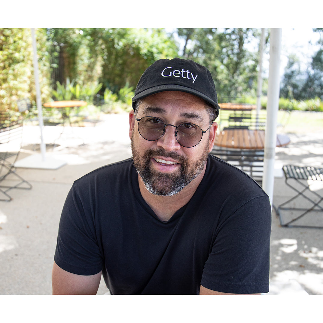 Getty Embroidered Logo Cap - Black with White Logo