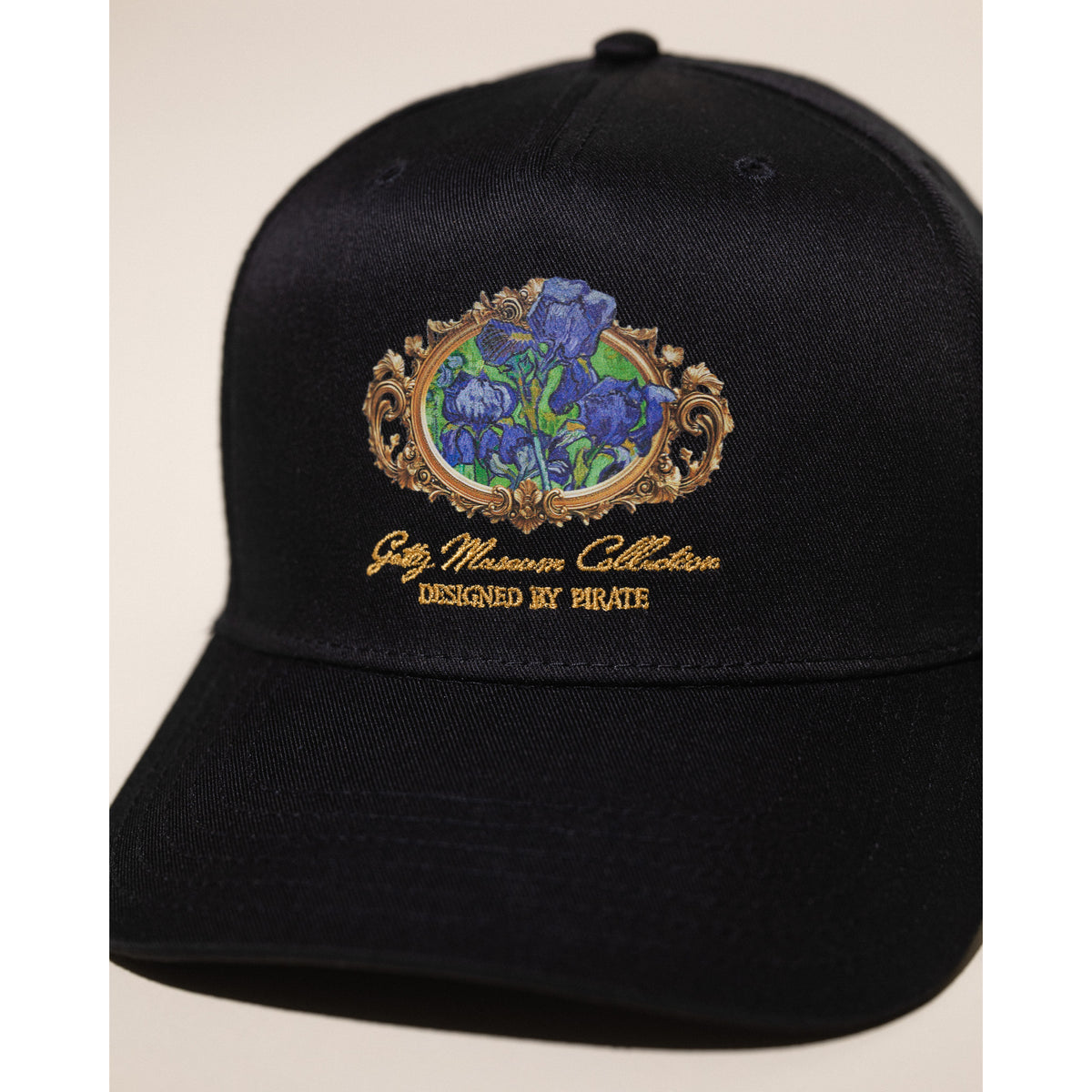 Van Gogh Irises 5 Panel Hat - Black