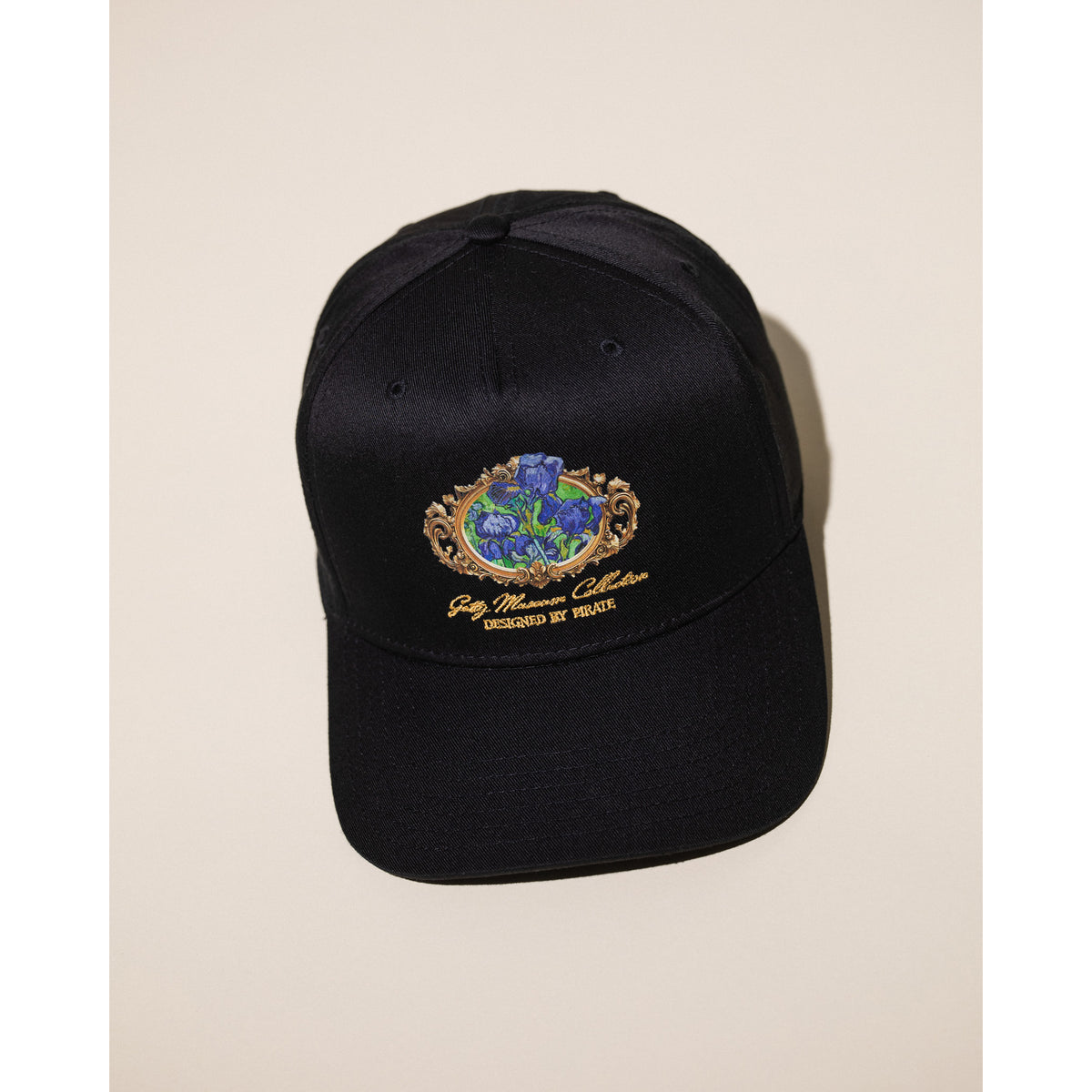 Van Gogh Irises 5 Panel Hat - Black