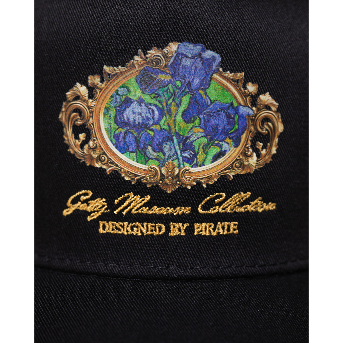 Van Gogh Irises 5 Panel Hat - Black