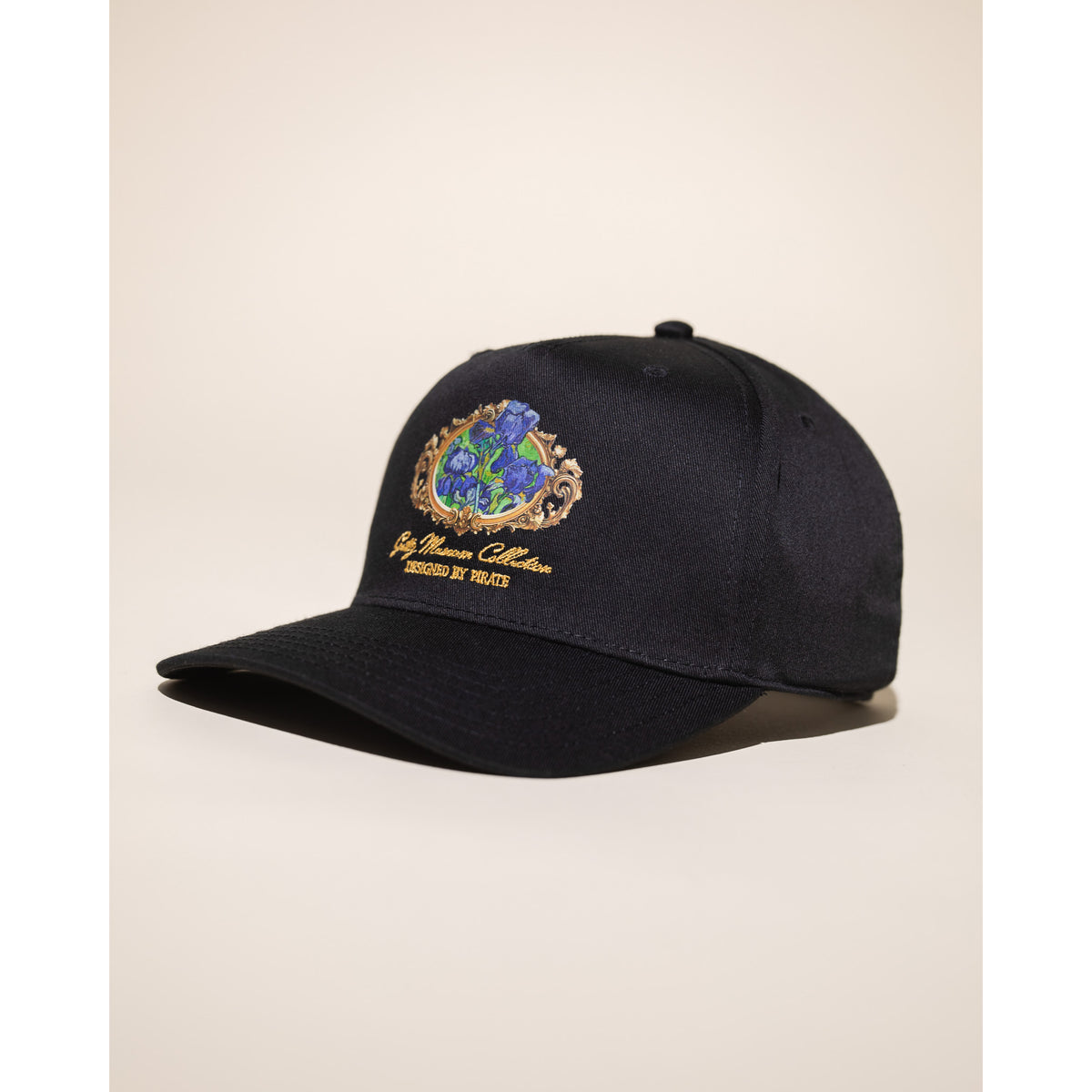 Van Gogh Irises 5 Panel Hat - Black