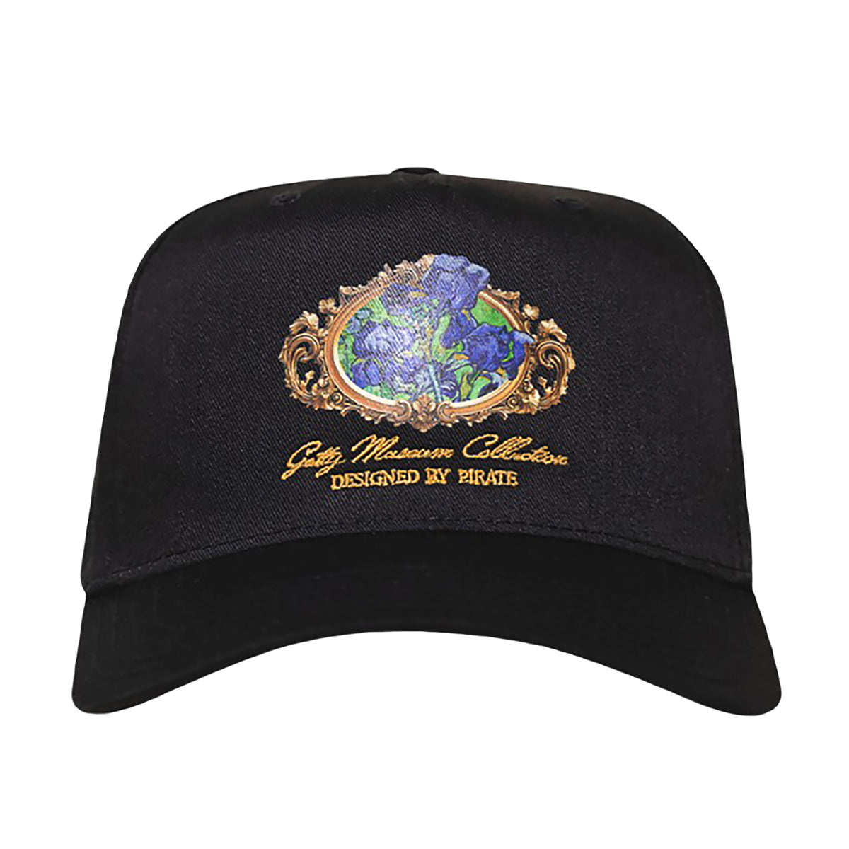 Van Gogh Irises 5 Panel Hat - Black