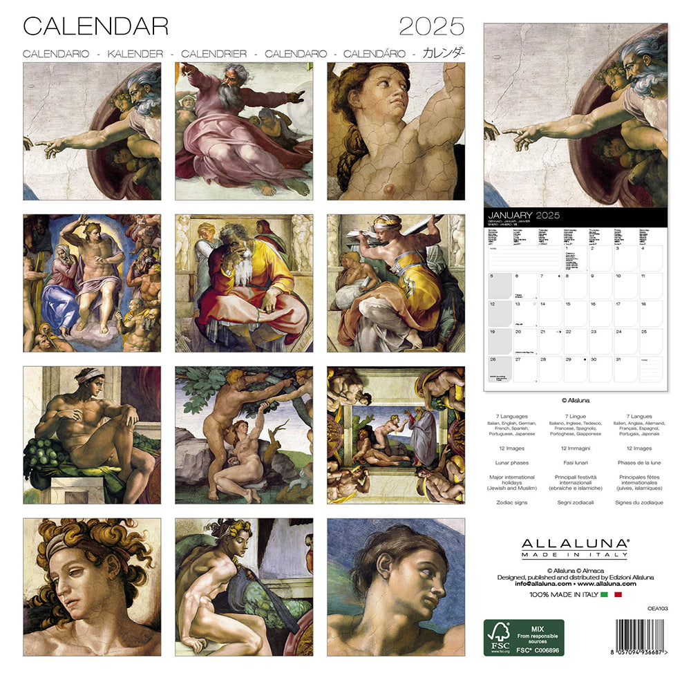 Wall Calendar 2025 - Michelangelo