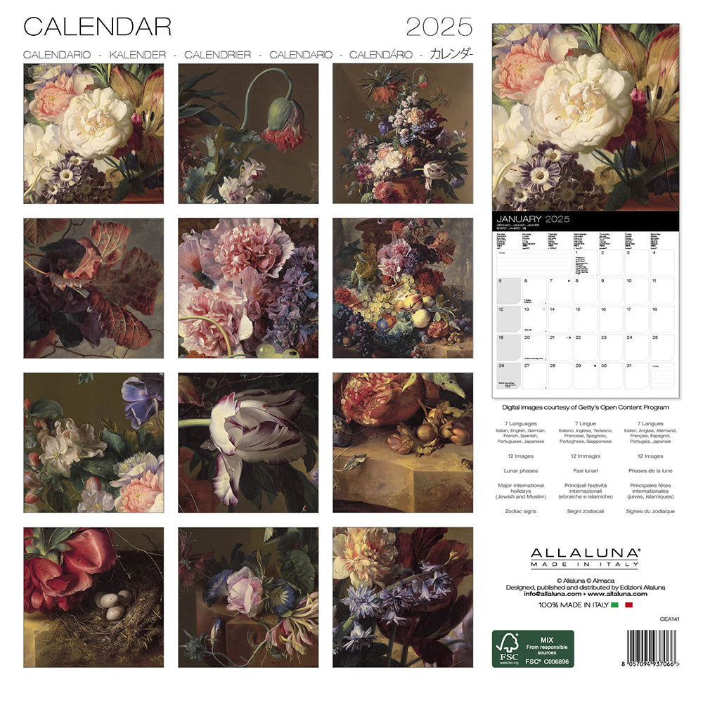 Wall Calendar 2025 - Jan Van Huysum