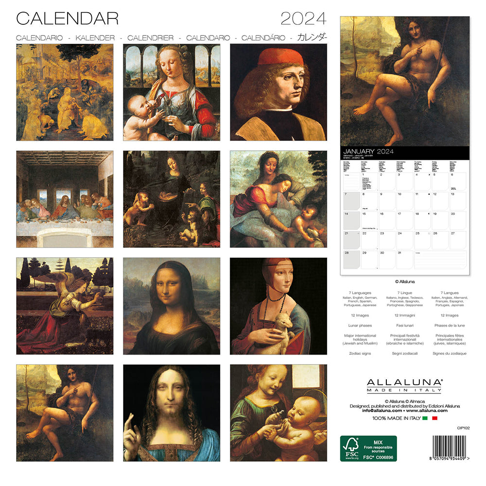 Wall Calendar 2024 - Leonardo da Vinci