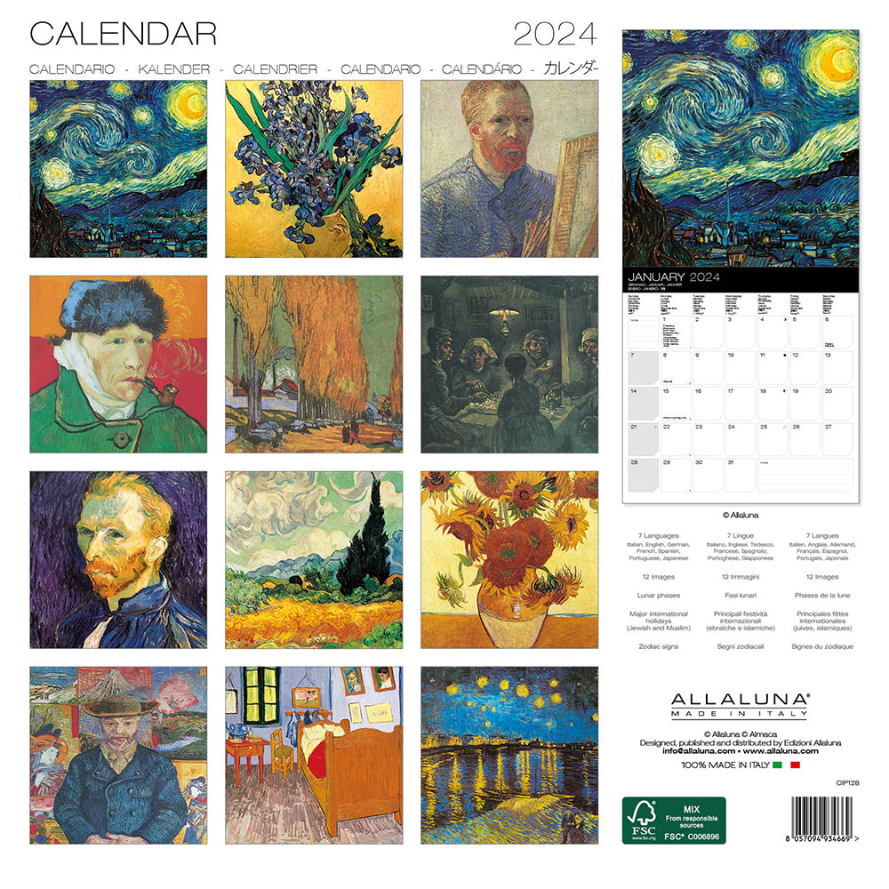 Calendar　Wall　Store　Getty　Van　2024　Gogh　–　Museum