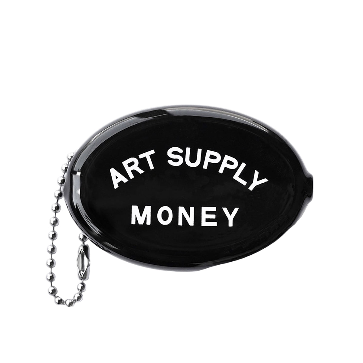 Black pouch with &#39;Art Supply Money&#39; text on a white background