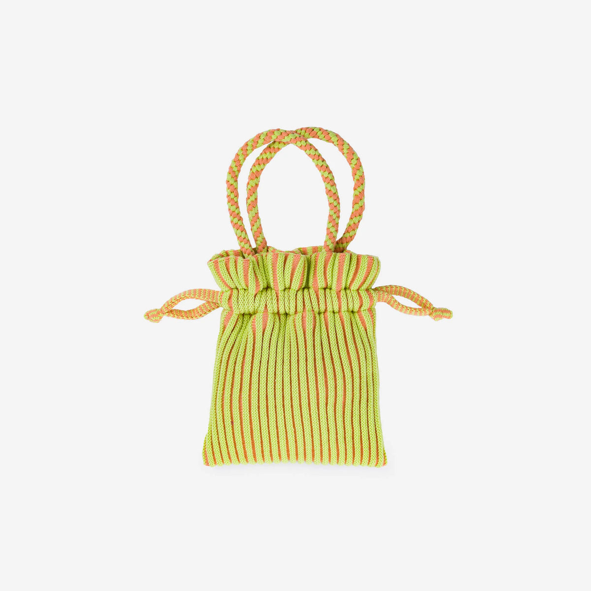 Candy Stripe Mini Tote (Peach Lime)