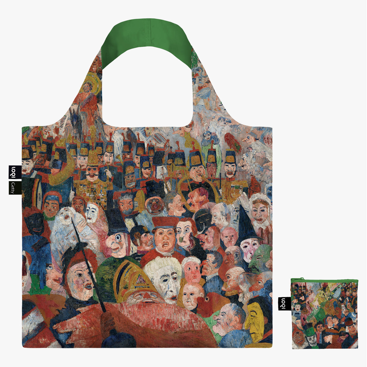 Colorful bag with faces