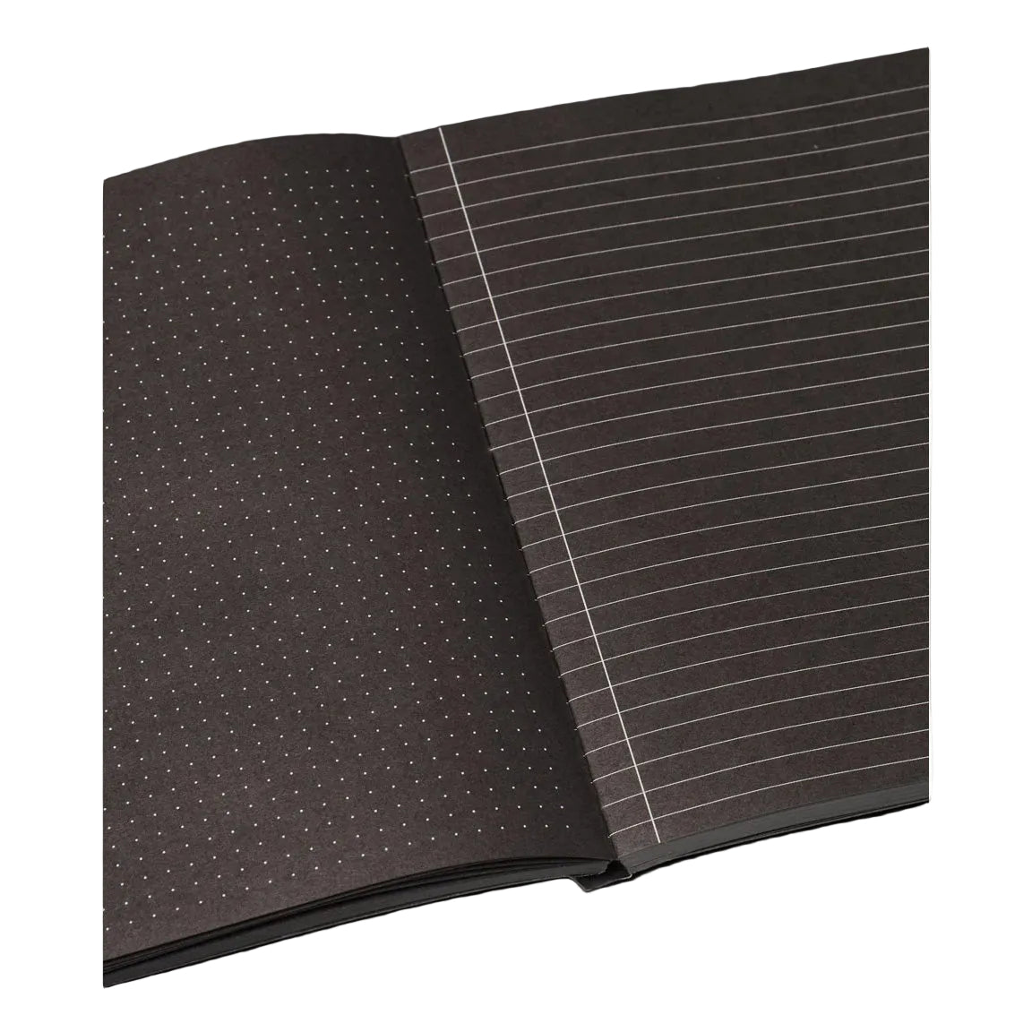 A hardcover notebook featuring a dark gray cover printed with anatomical skeleton and X-ray style illustrations, secured with a black elastic closure band
