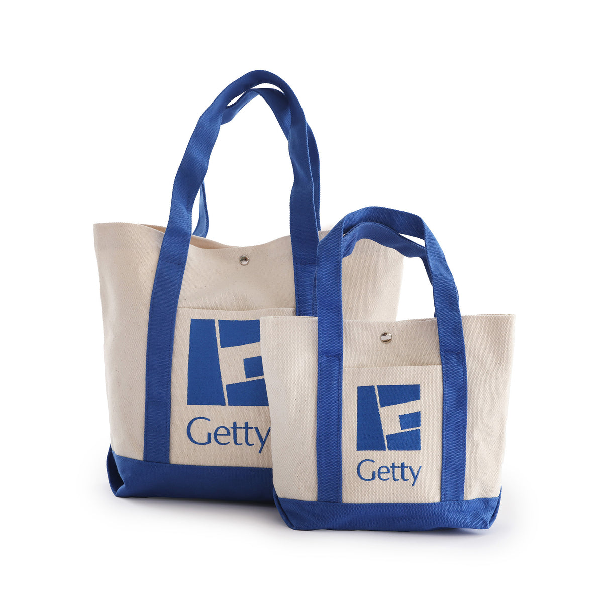 Two canvas totes next to each other - large and small