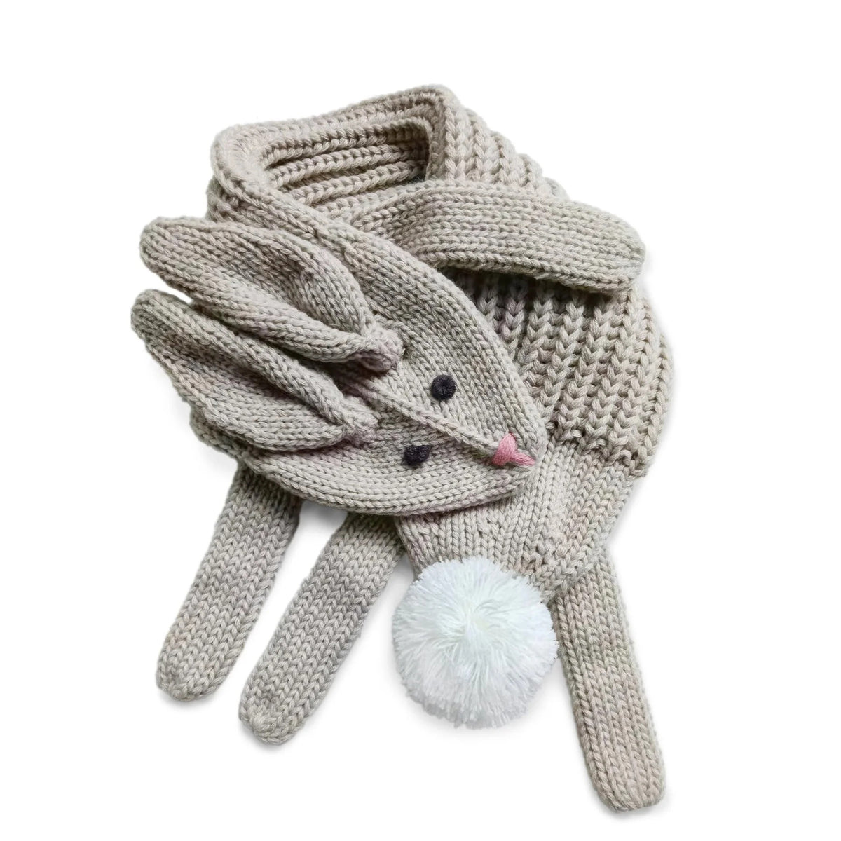 Knit Bunny Scarf - Oat