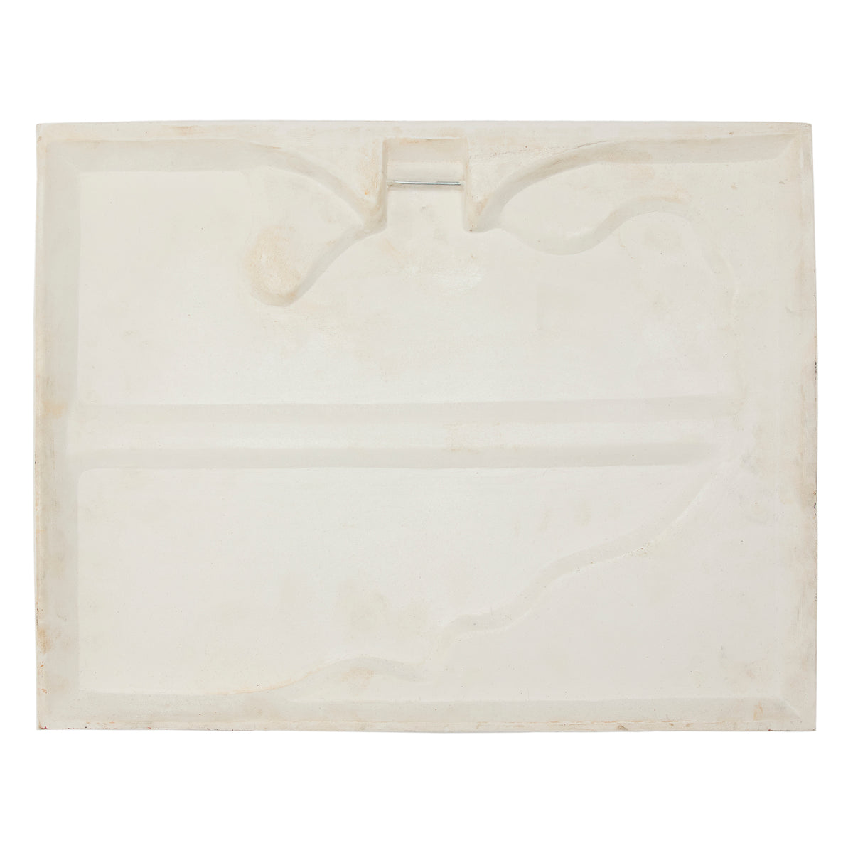 back of tile ceramic with a rectangular shape on a white background