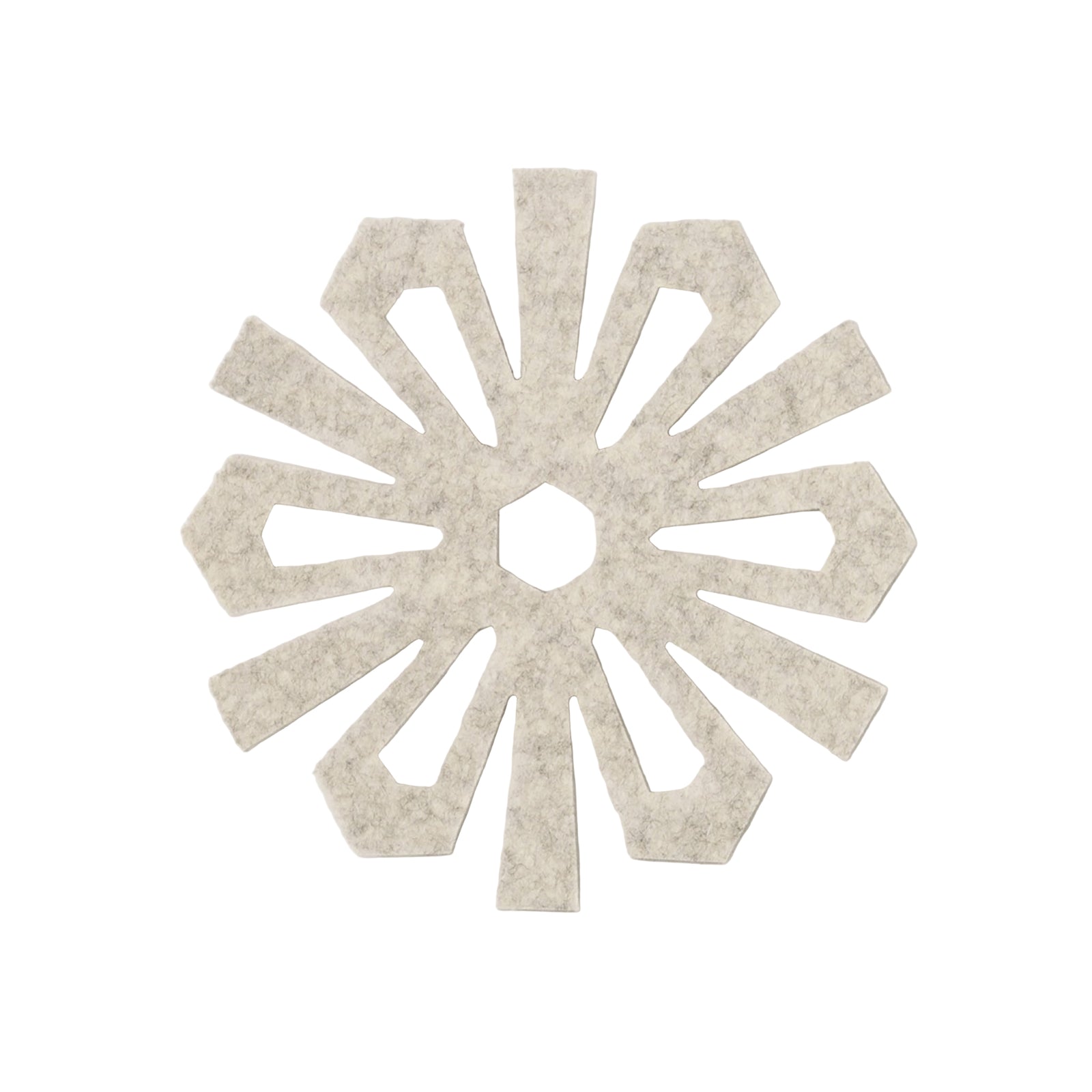 Decorative wall art with a sunburst design on a white background