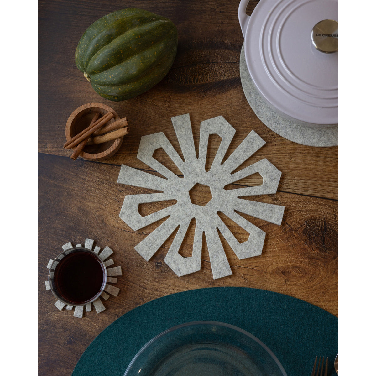 Merino Wool Snowflake Trivet