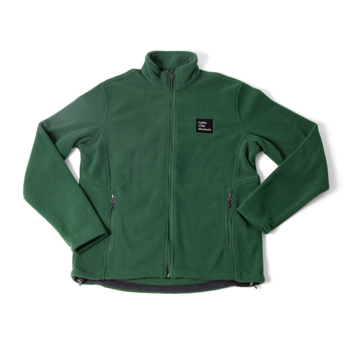 Green fleece jacket with a brand logo on a white background