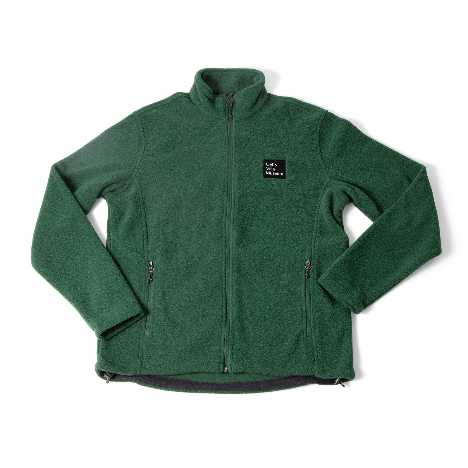 Green fleece jacket with a brand logo on a white background