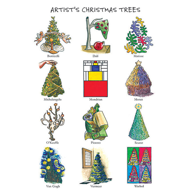 Boxed Holiday Cards Artist Christmas Trees