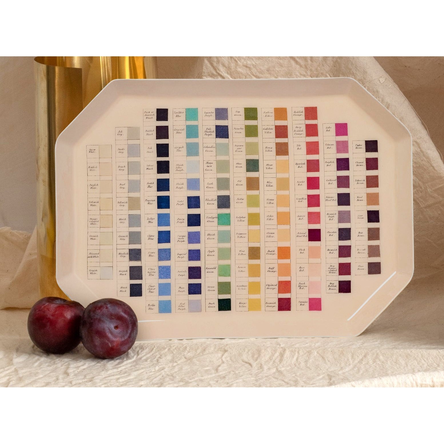 Color swatch chart on a white background