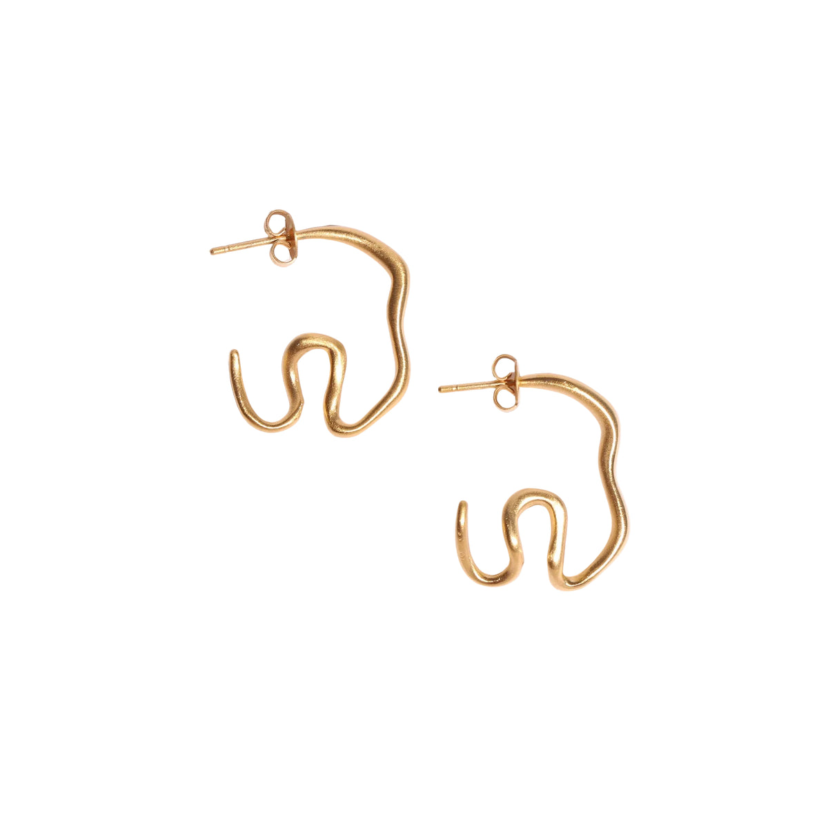 Gold wire hoop earrings
