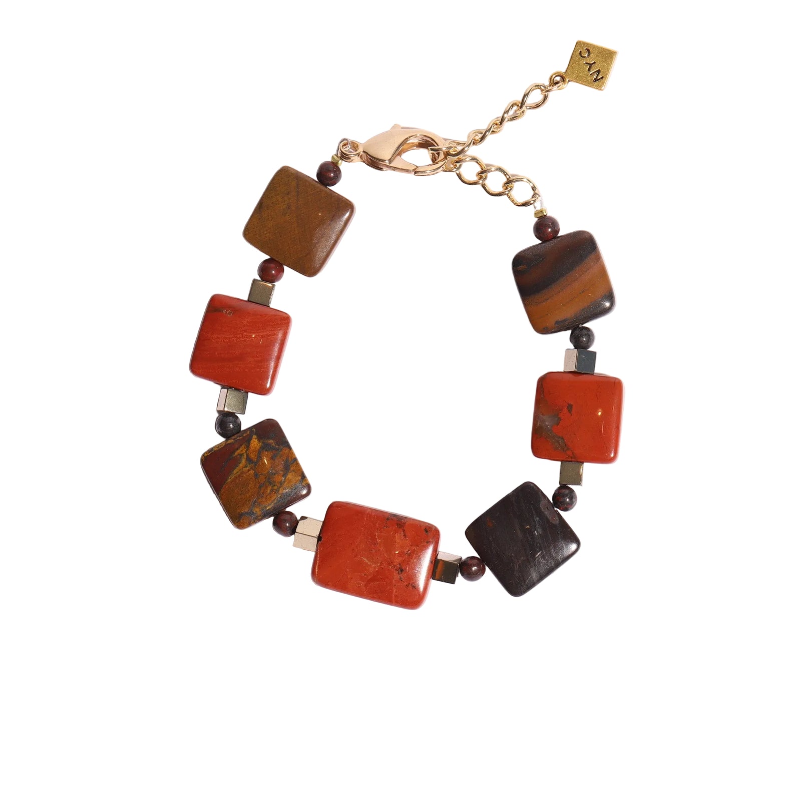 Bracelet with square-shaped beads