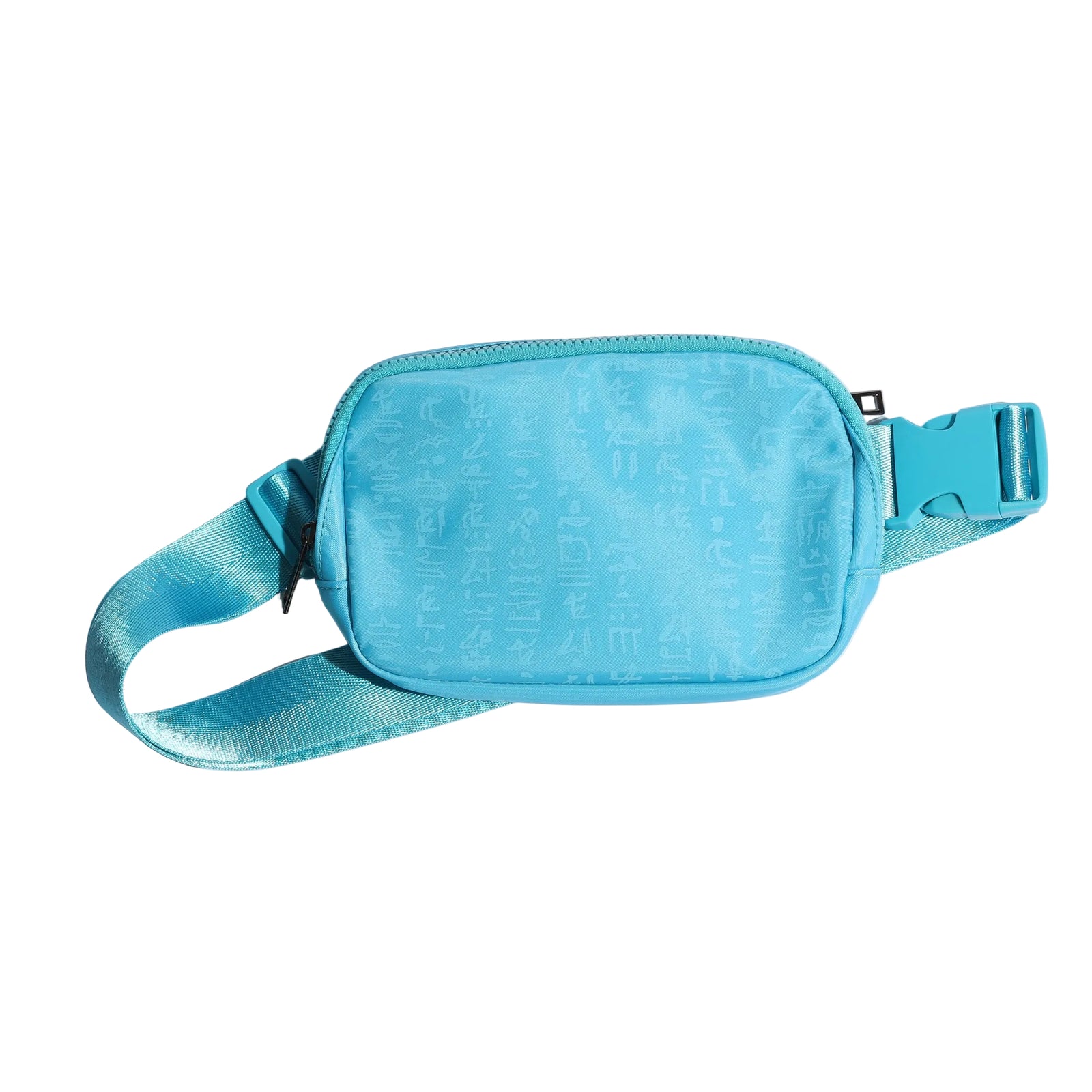 Turquoise waist bag on a light gray background