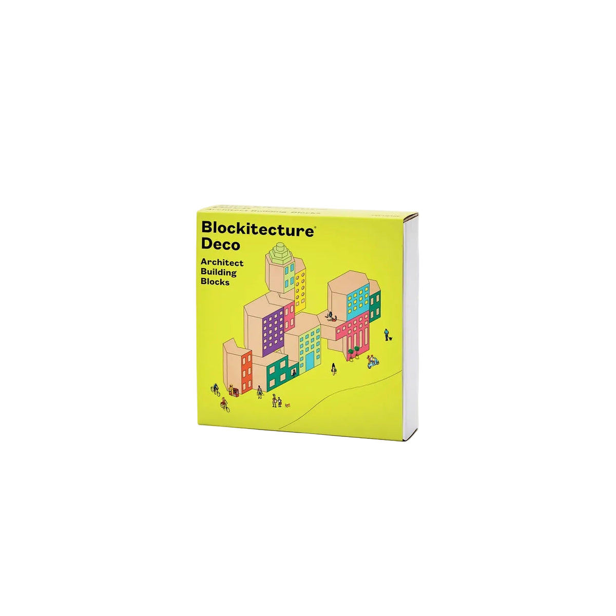 Box of Blockitecture Deco architect building blocks on a white background