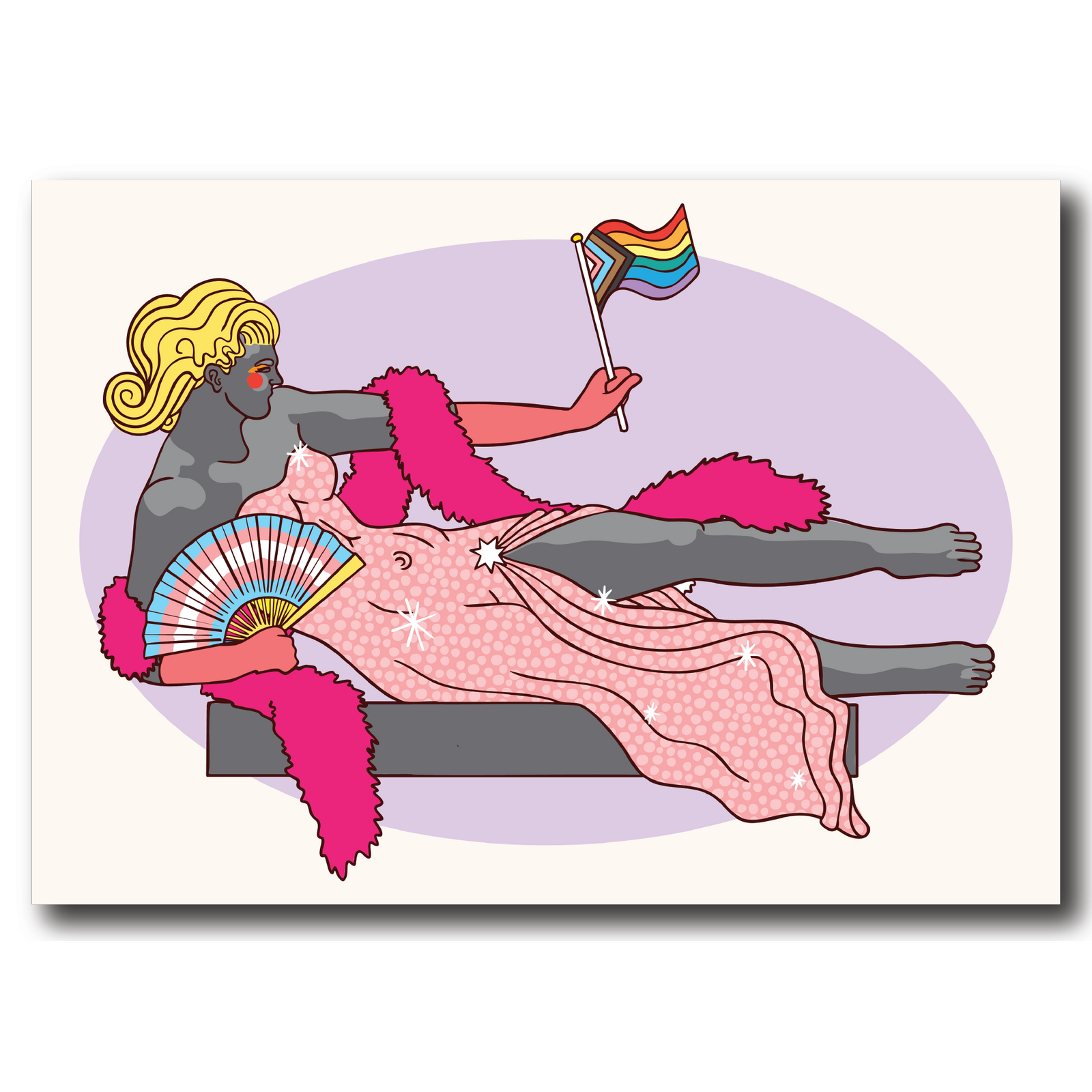 Collection of colorful greeting cards and stickers with 'Getty' branding on a rainbow background.