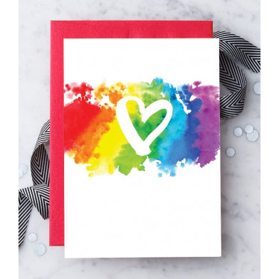 Brush Rainbow Heart Notecard