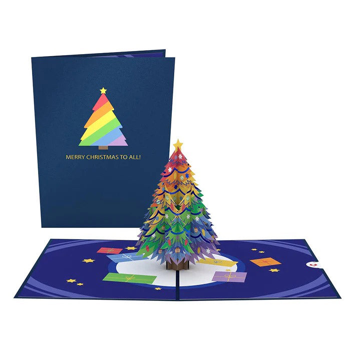 Rainbow Christmas Tree Pop-Up Notecard
