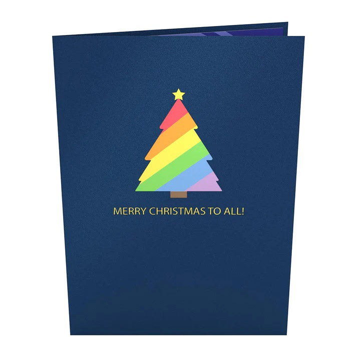 Rainbow Christmas Tree Pop-Up Notecard